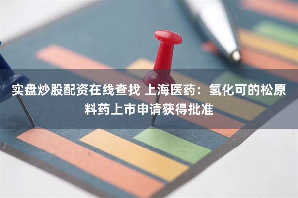 实盘炒股配资在线查找 上海医药：氢化可的松原料药上市申请获得批准