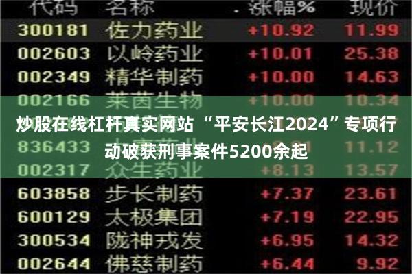 炒股在线杠杆真实网站 “平安长江2024”专项行动破获刑事案件5200余起