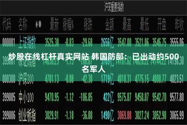 炒股在线杠杆真实网站 韩国防部：已出动约500名军人
